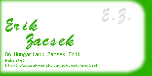 erik zacsek business card